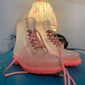 Pink Kawaii See-through Rainboots